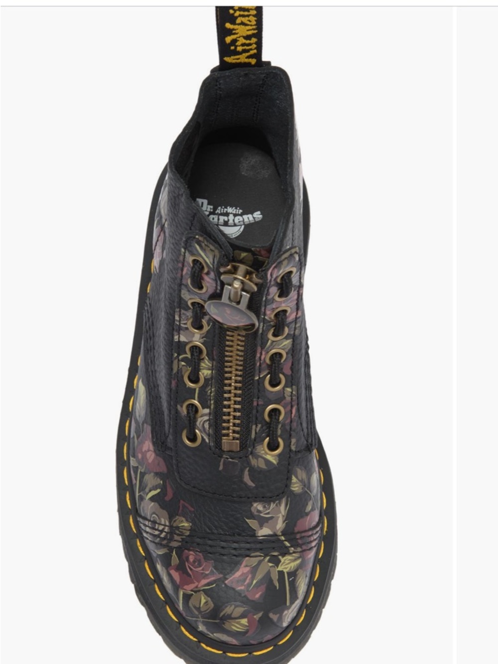 Dr. Martens Black Floral Leather Platform Boot—Sinclair style - Picture 2 of 6